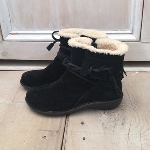 Uggs Black suede with Sherpa lining
